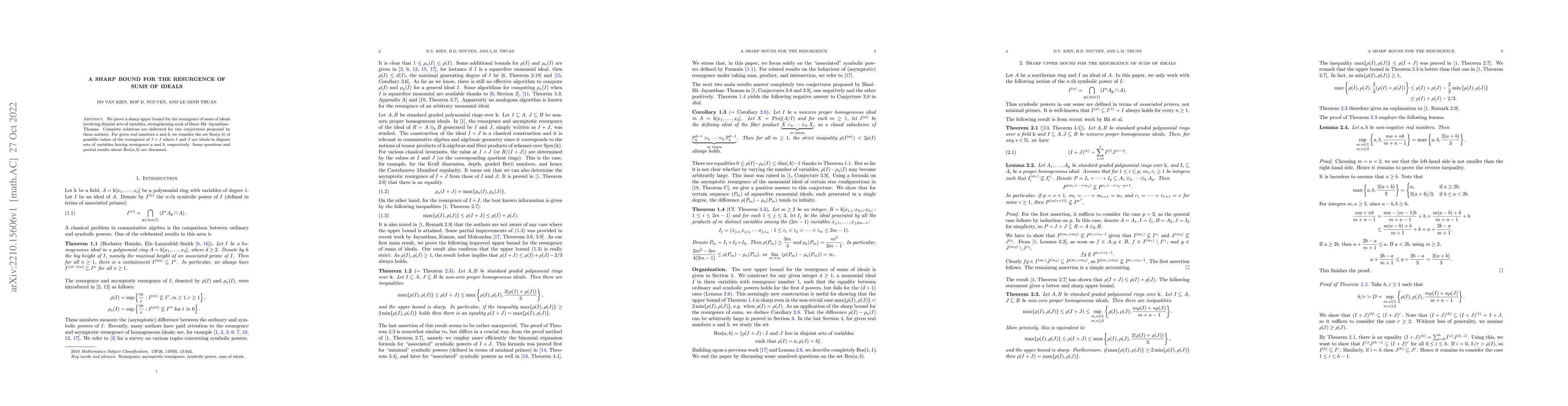 Thumbnail for A sharp bound for the resurgence of sums of ideals