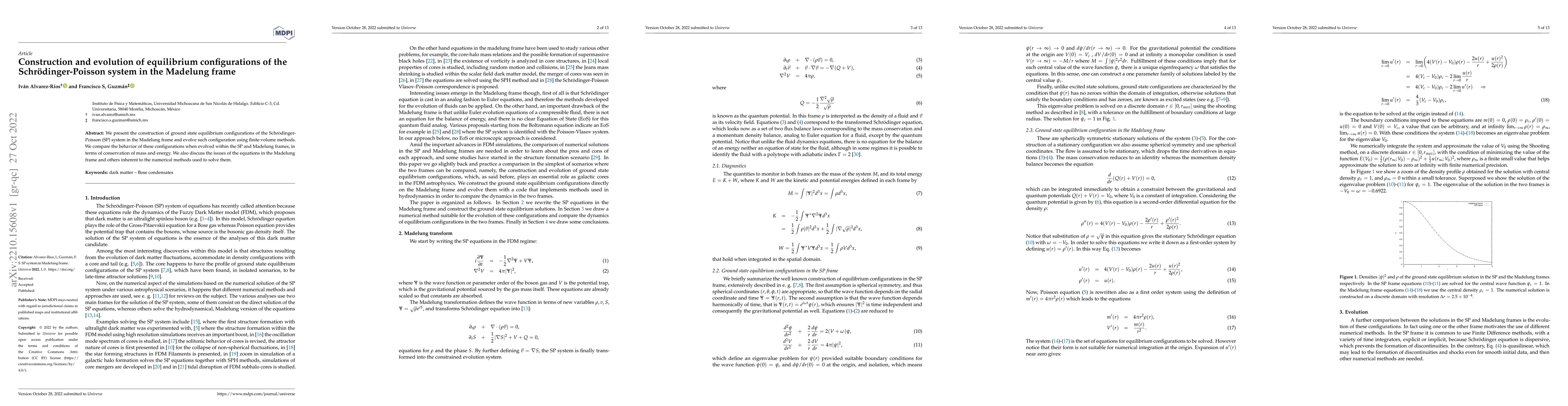 Thumbnail for Construction and evolution of equilibrium configurations of the
  Schr\"odinger-Poisson system in the Madelung frame