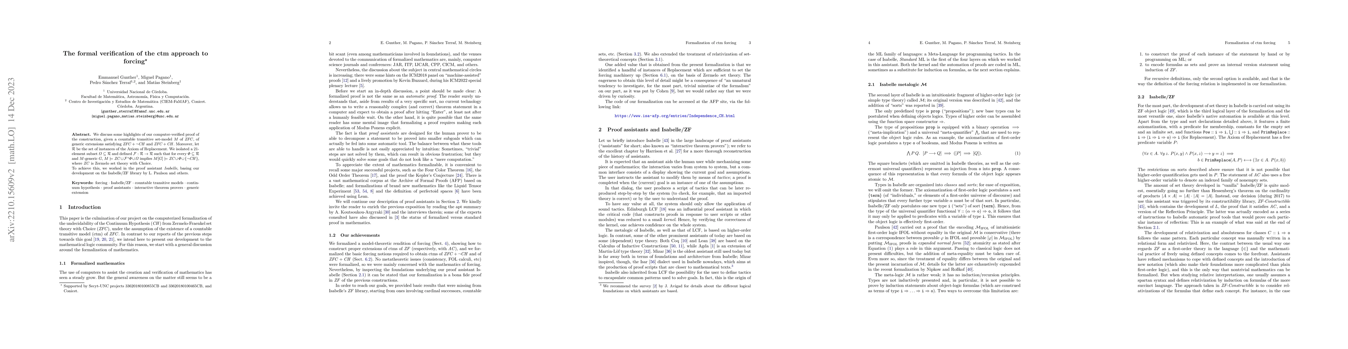 Thumbnail for The formal verification of the ctm approach to forcing