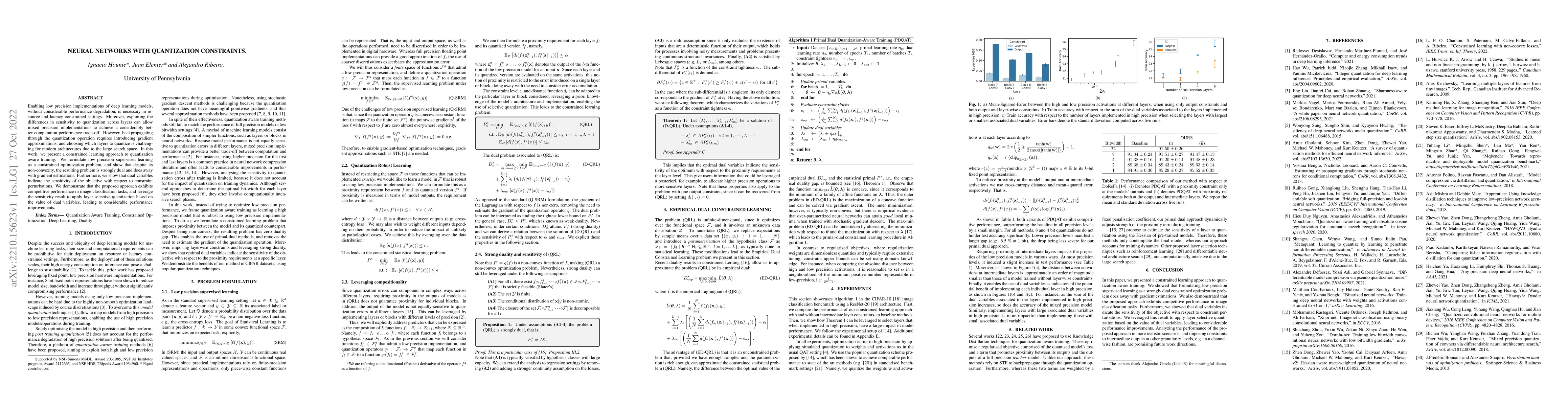 Thumbnail for Neural Networks with Quantization Constraints