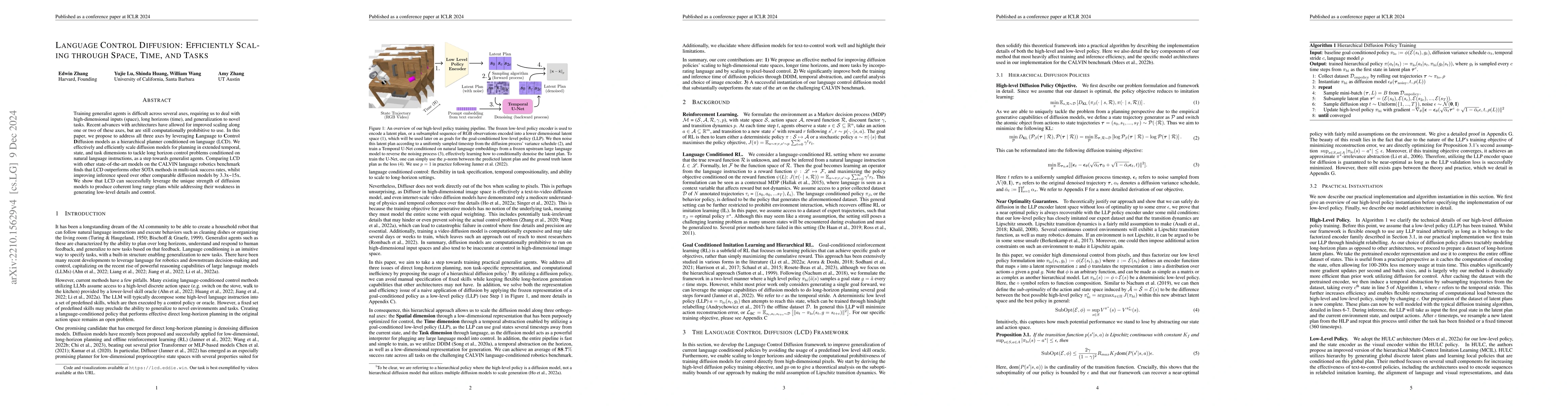 Thumbnail for Language Control Diffusion: Efficiently Scaling through Space, Time, and
  Tasks