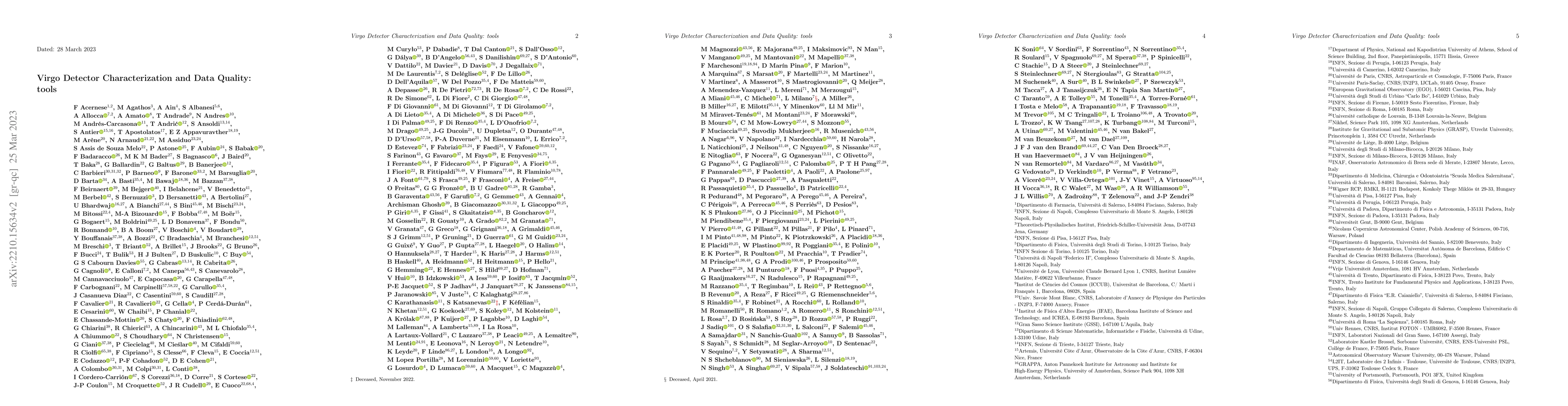 Thumbnail for Virgo Detector Characterization and Data Quality: tools