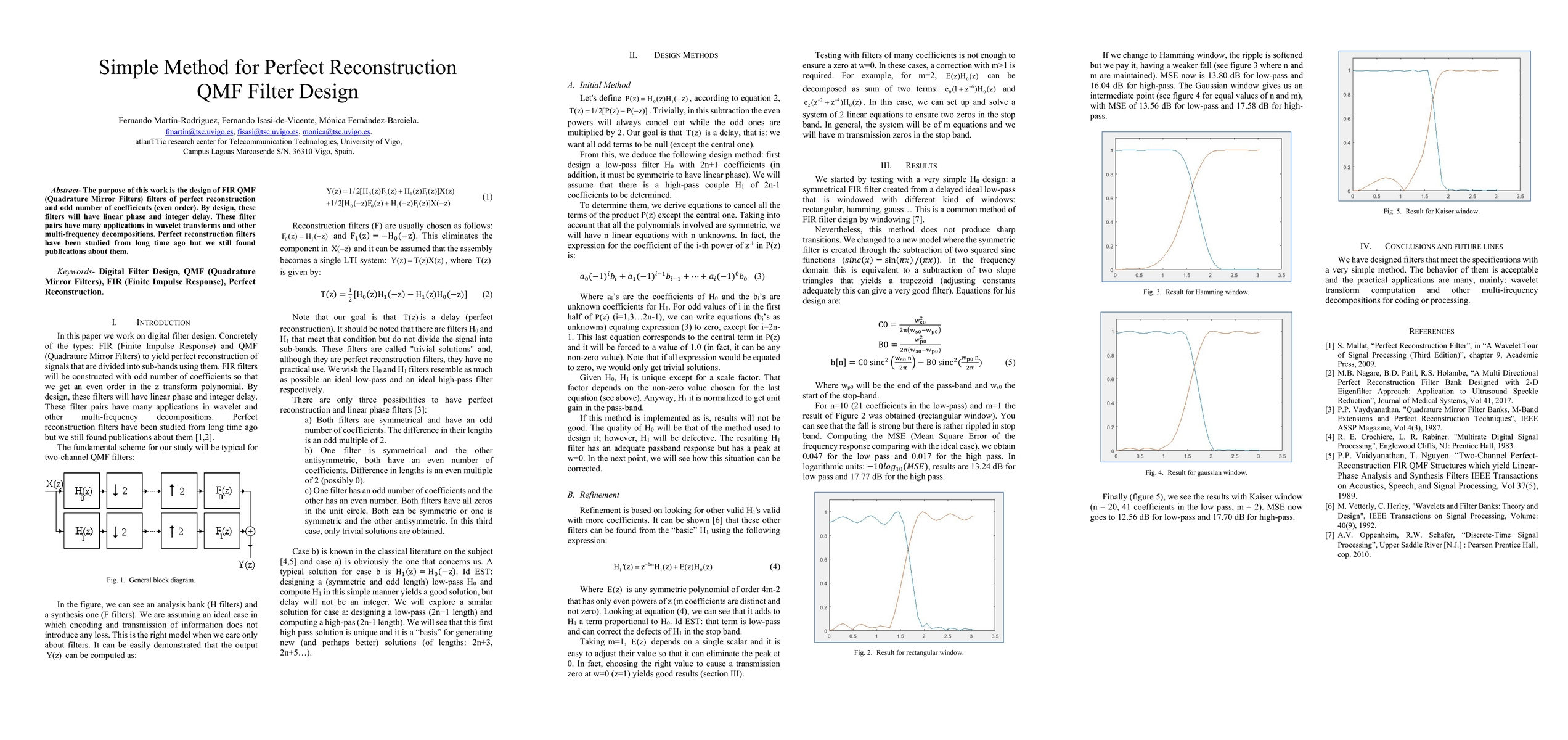 Thumbnail for Simple Method for Perfect Reconstruction QMF Filter Design
