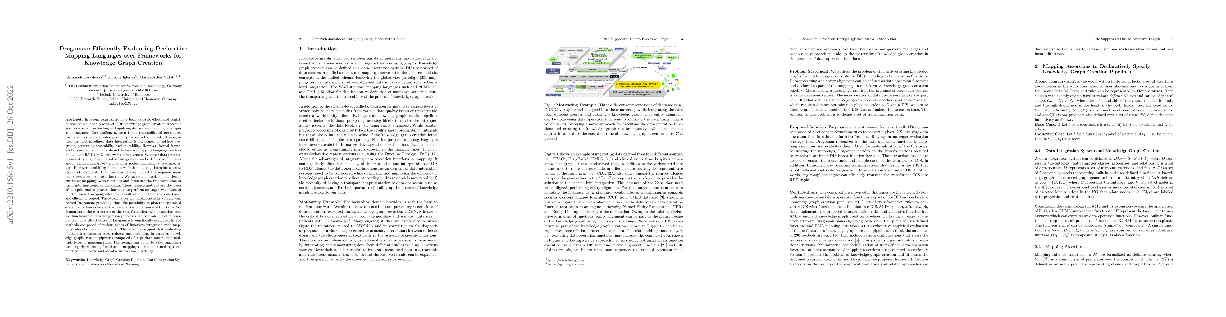 Thumbnail for Dragoman: Efficiently Evaluating Declarative Mapping Languages over
  Frameworks for Knowledge Graph Creation