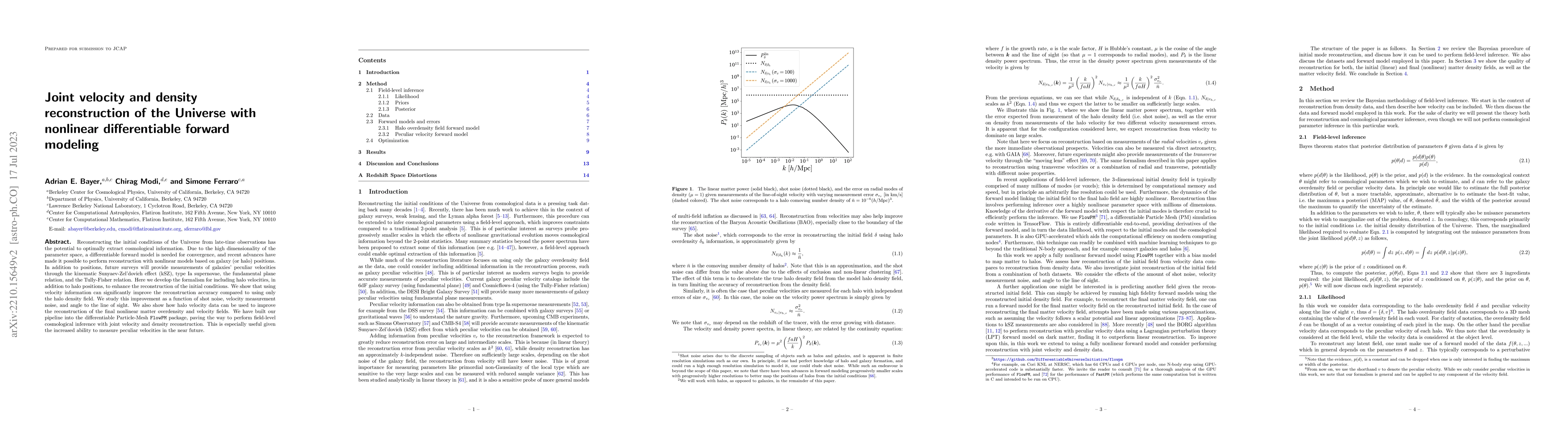 Thumbnail for Joint velocity and density reconstruction of the Universe with nonlinear
  differentiable forward modeling