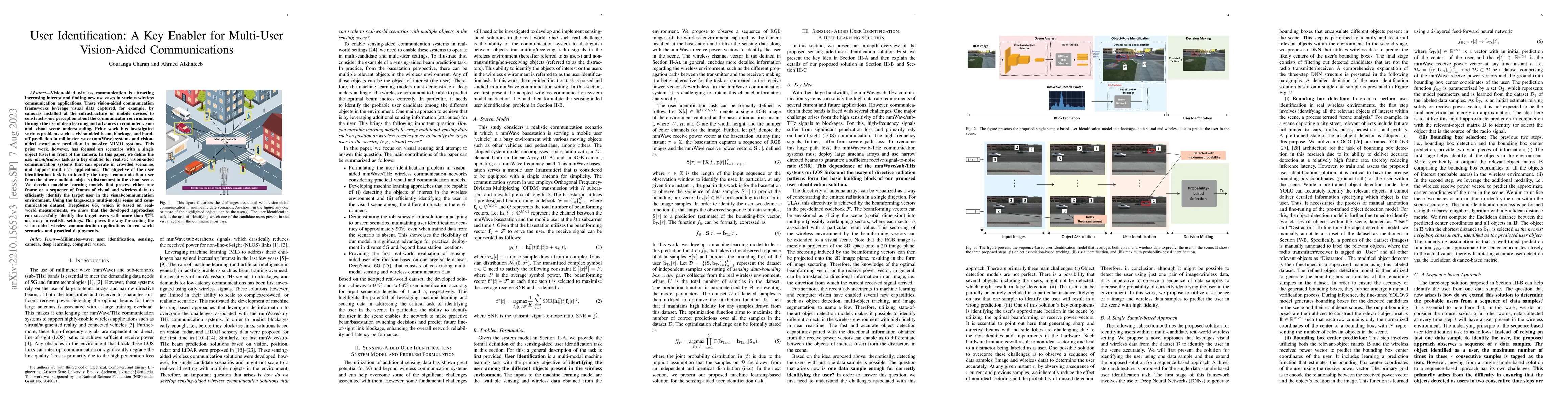 Thumbnail for User Identification: A Key Enabler for Multi-User Vision-Aided
  Communications