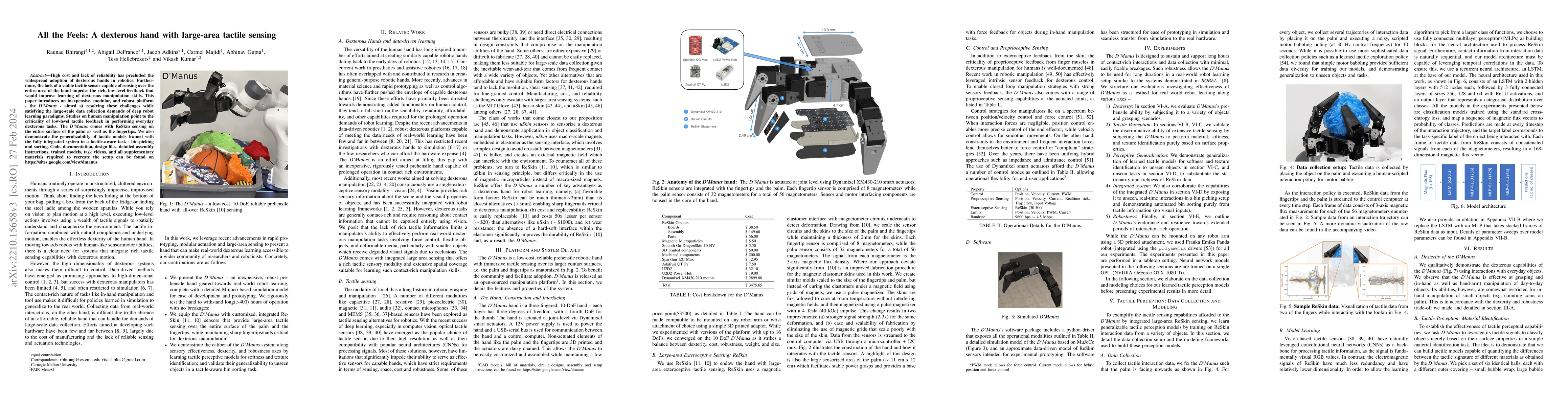 Thumbnail for All the Feels: A dexterous hand with large-area tactile sensing