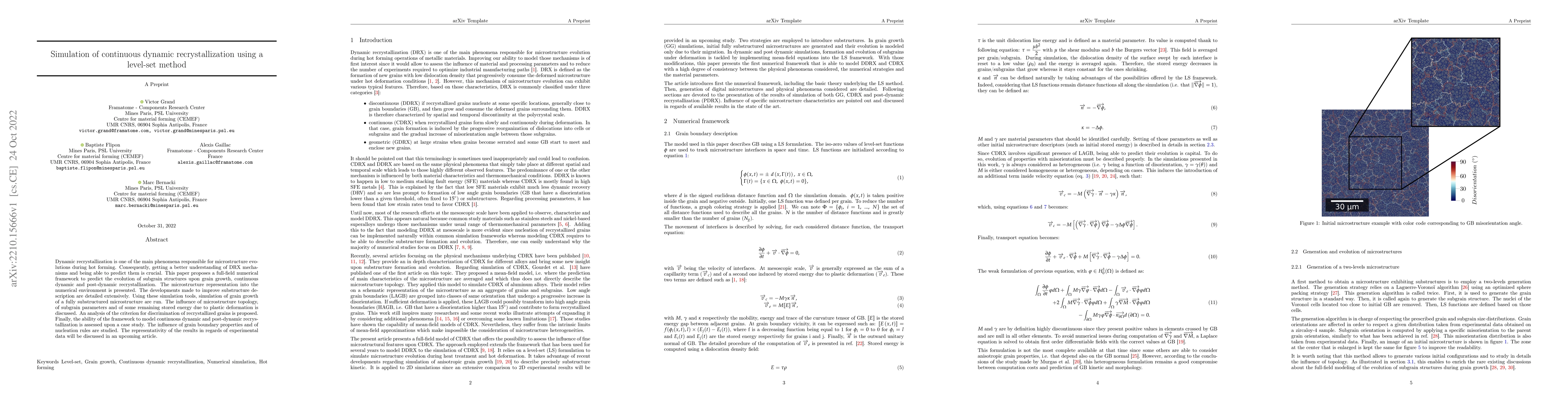 Thumbnail for Simulation of continuous dynamic recrystallization using a level-set
  method