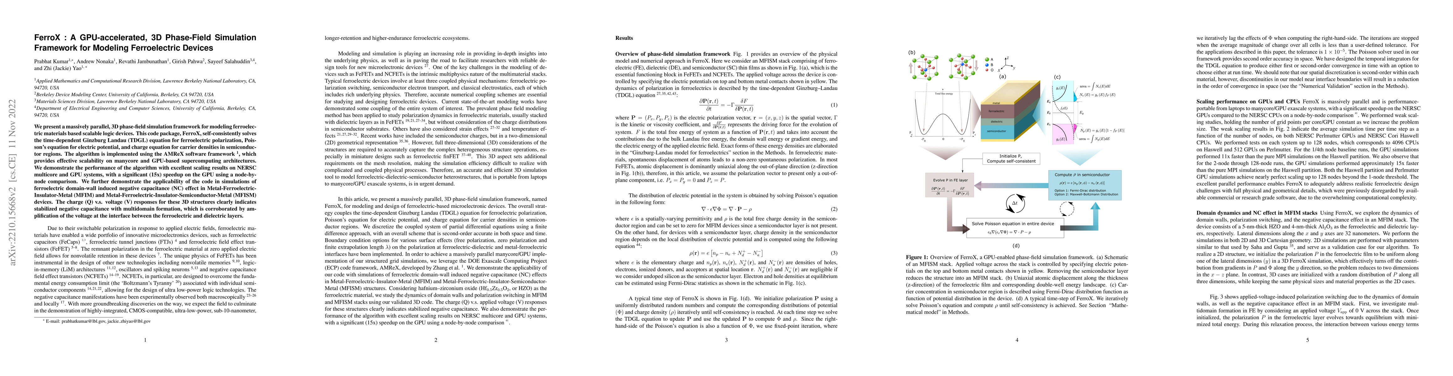 Thumbnail for FerroX : A GPU-accelerated, 3D Phase-Field Simulation Framework for
  Modeling Ferroelectric Devices
