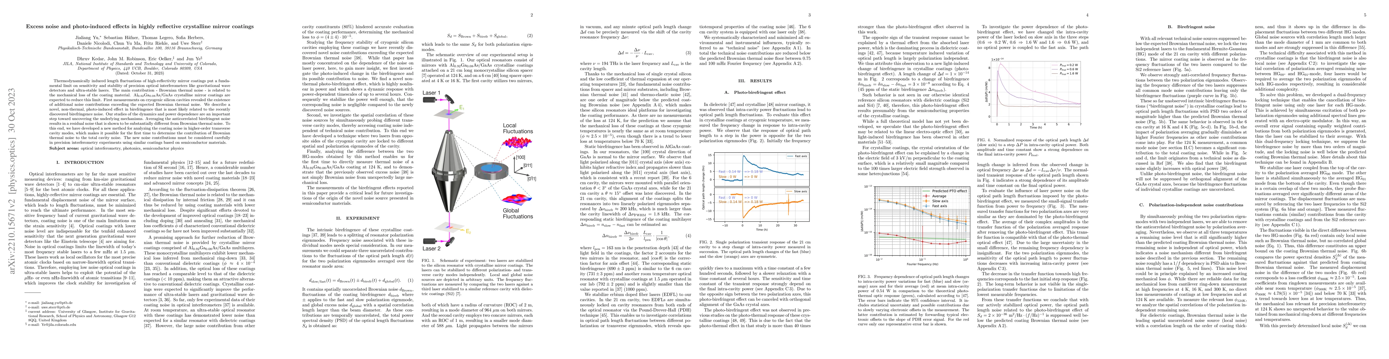 Thumbnail for Excess noise and photo-induced effects in highly reflective crystalline
  mirror coatings