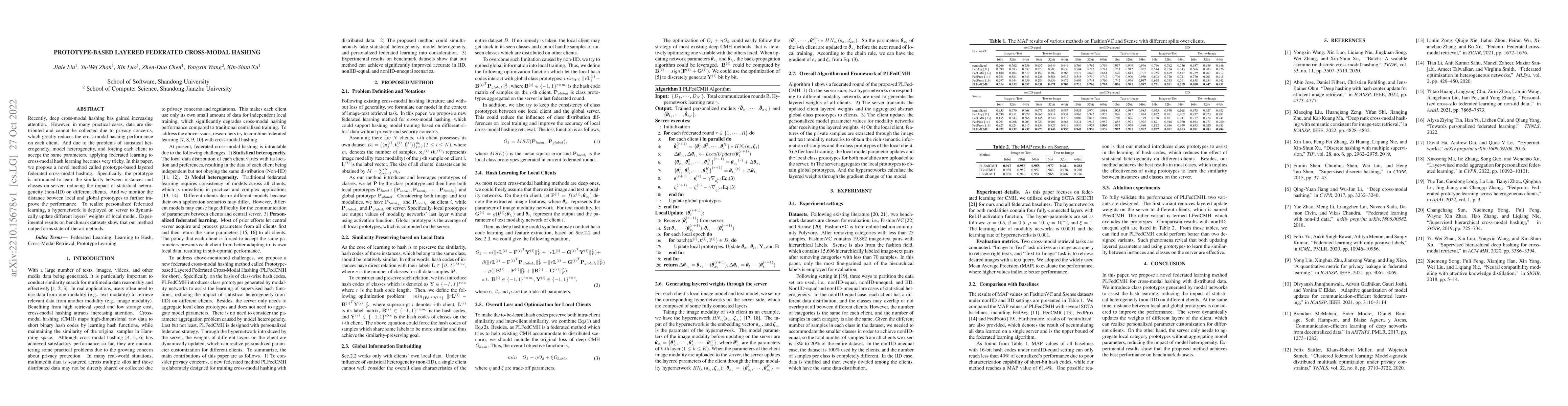 Thumbnail for Prototype-Based Layered Federated Cross-Modal Hashing