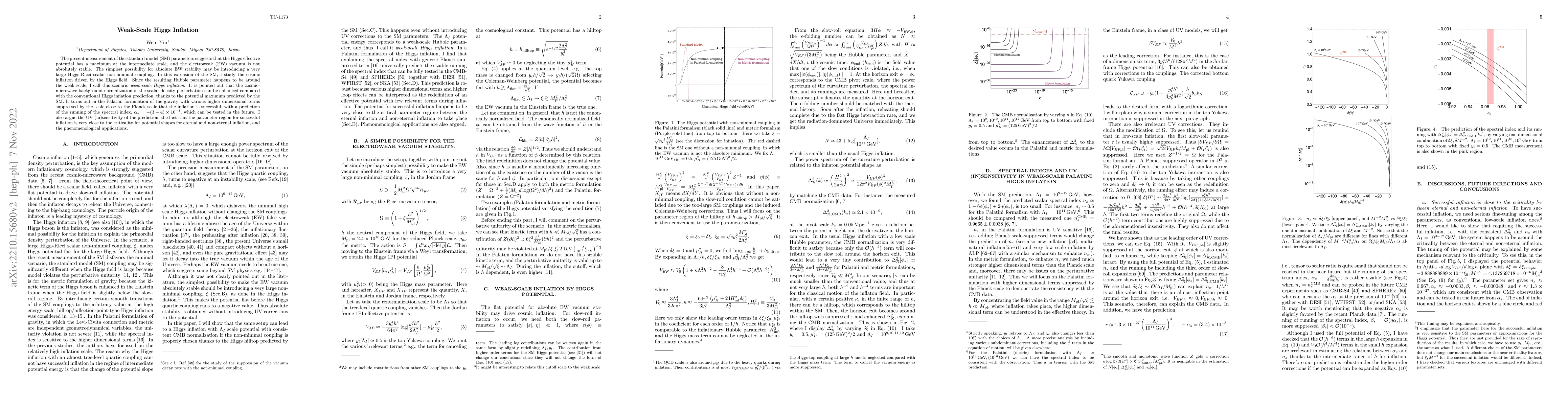 Thumbnail for Weak-Scale Higgs Inflation