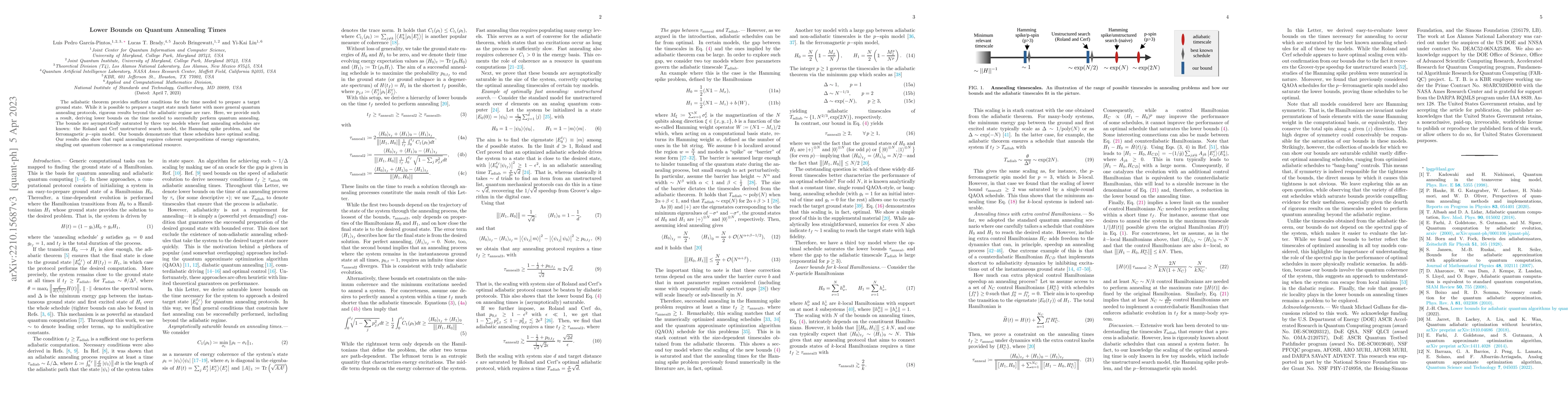 Thumbnail for Lower Bounds on Quantum Annealing Times