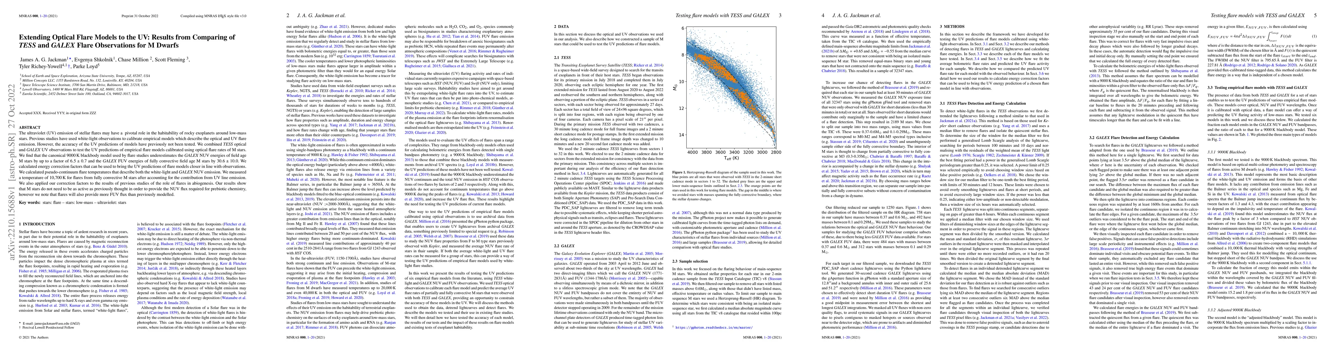 Thumbnail for Extending Optical Flare Models to the UV: Results from Comparing of TESS
  and GALEX Flare Observations For M Dwarfs