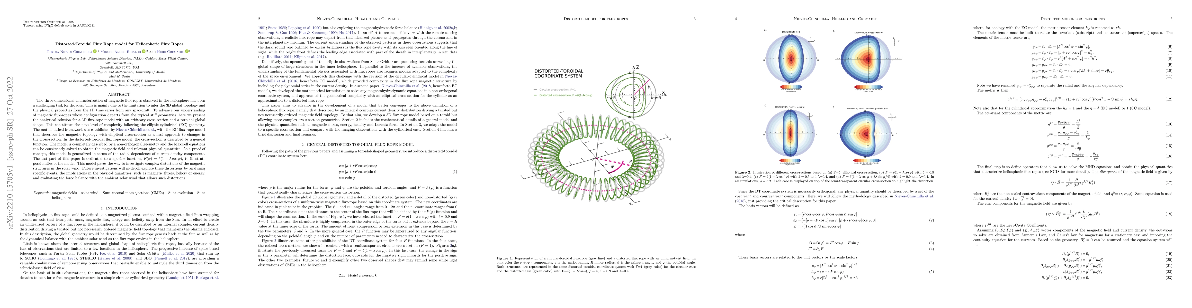 Thumbnail for Distorted-Toroidal Flux Rope model for Heliospheric Flux Ropes