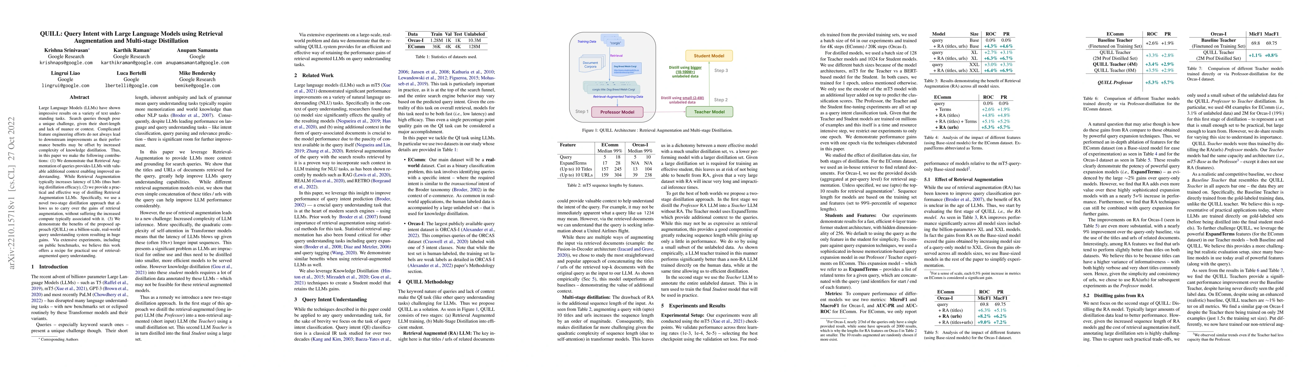 Thumbnail for QUILL: Query Intent with Large Language Models using Retrieval
  Augmentation and Multi-stage Distillation