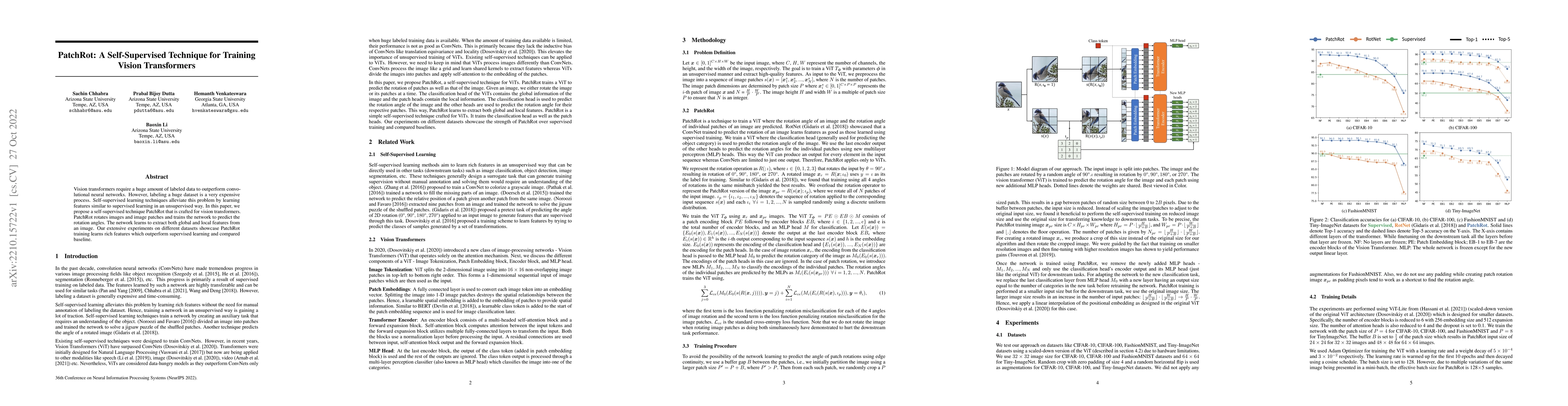 Thumbnail for PatchRot: A Self-Supervised Technique for Training Vision Transformers
