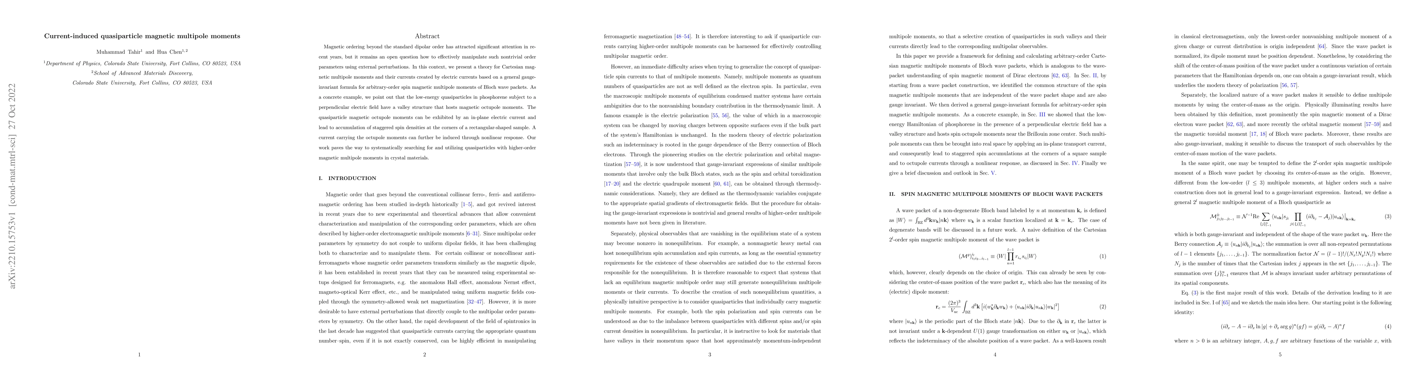 Thumbnail for Current-induced quasiparticle magnetic multipole moments