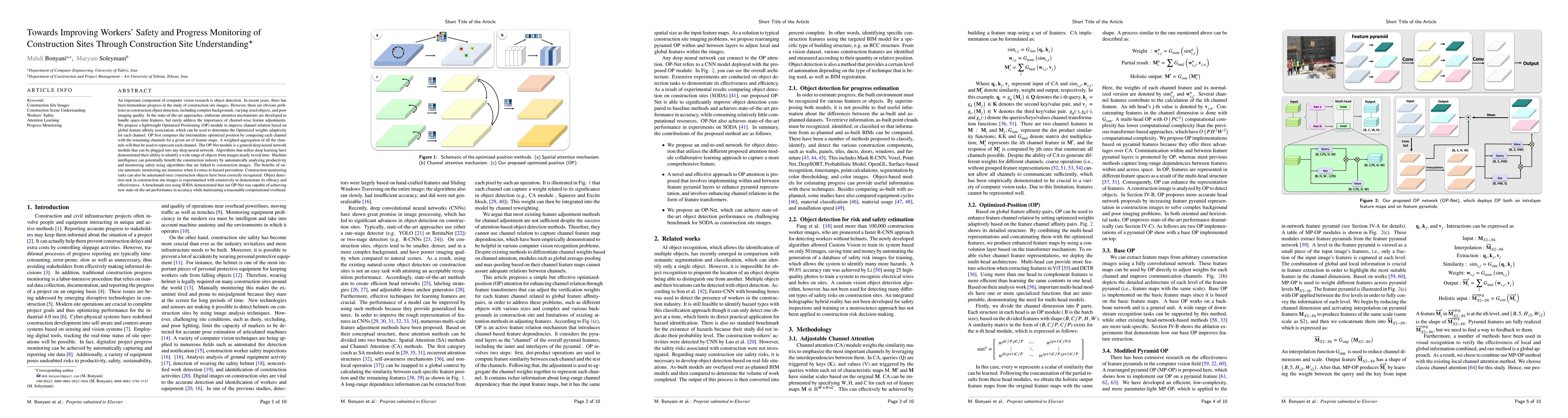 Thumbnail for Towards Improving Workers' Safety and Progress Monitoring of
  Construction Sites Through Construction Site Understanding