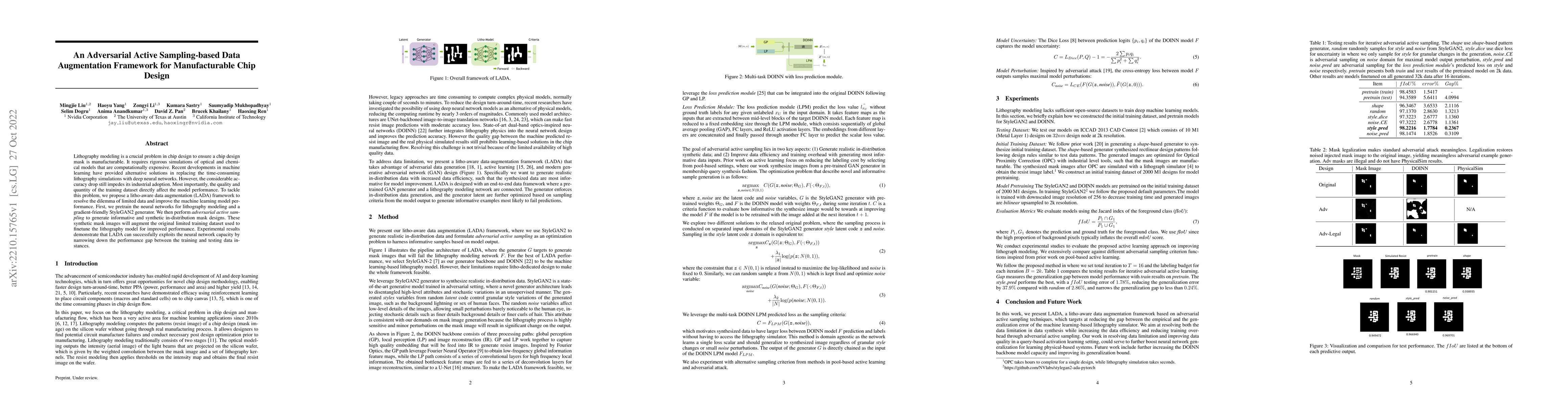 Thumbnail for An Adversarial Active Sampling-based Data Augmentation Framework for
  Manufacturable Chip Design