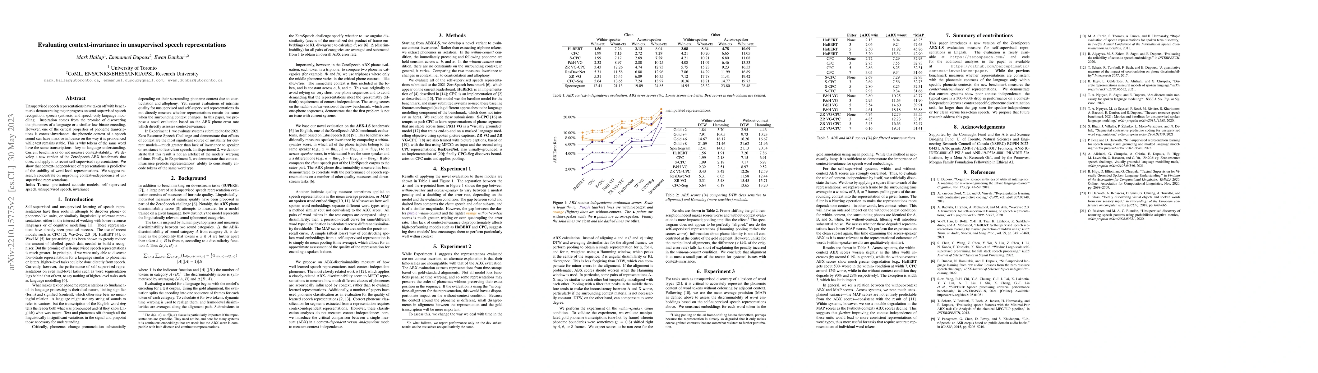 Thumbnail for Evaluating context-invariance in unsupervised speech representations