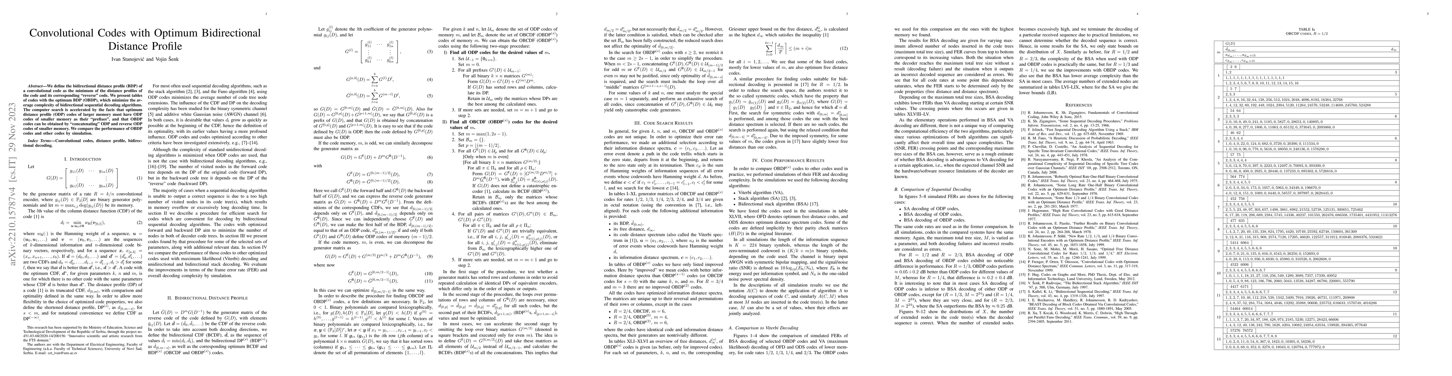 Thumbnail for Convolutional Codes with Optimum Bidirectional Distance Profile