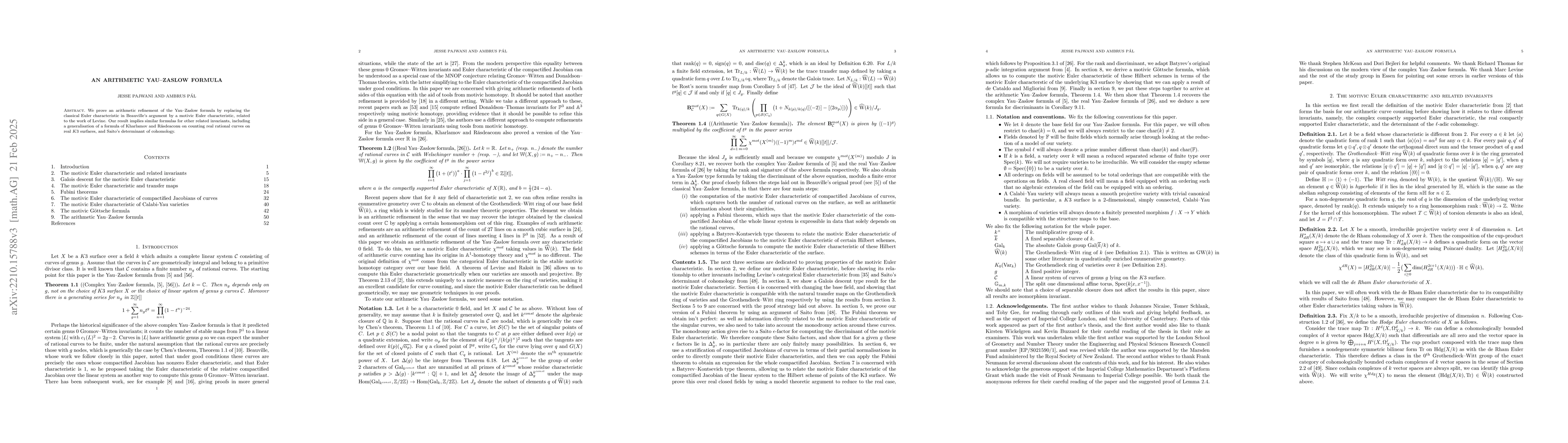Thumbnail for An arithmetic Yau-Zaslow formula