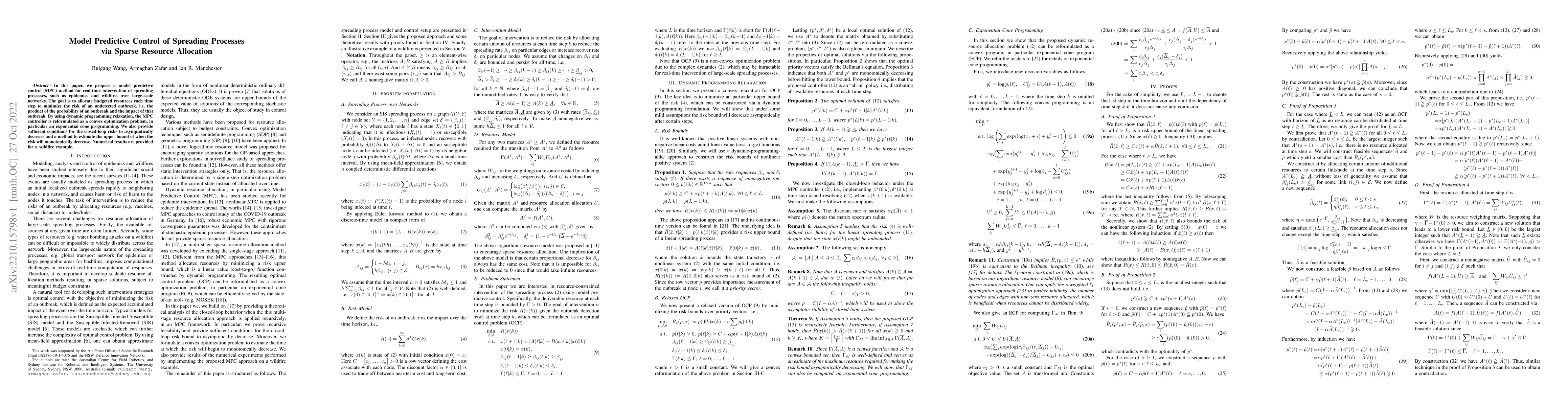 Thumbnail for Model Predictive Control of Spreading Processes via Sparse Resource
  Allocation