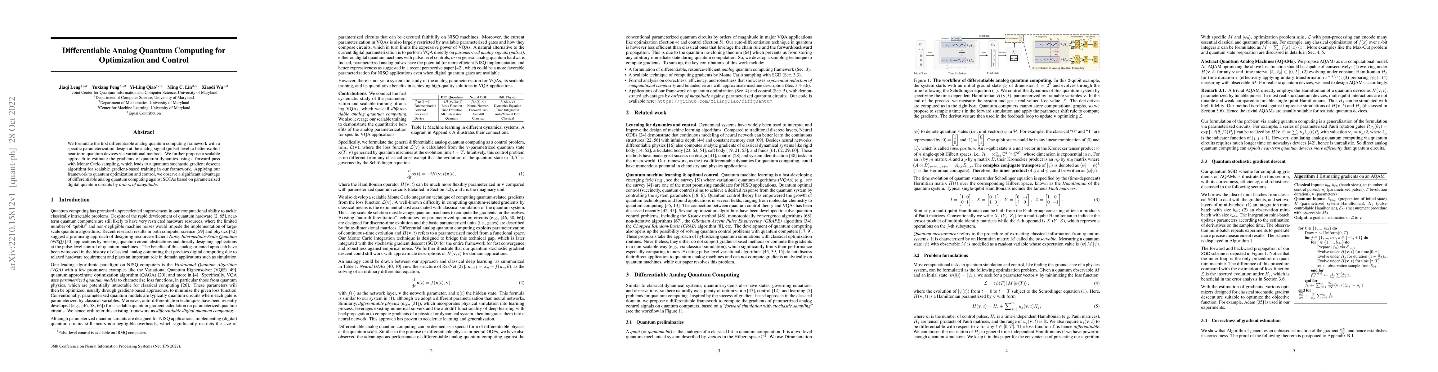Thumbnail for Differentiable Analog Quantum Computing for Optimization and Control