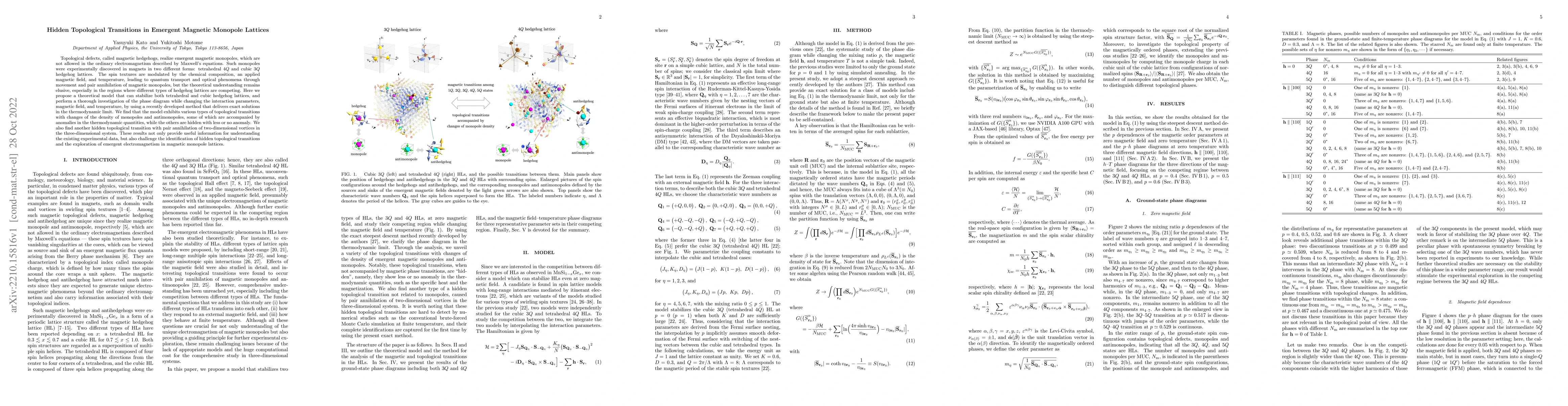 Thumbnail for Hidden Topological Transitions in Emergent Magnetic Monopole Lattices