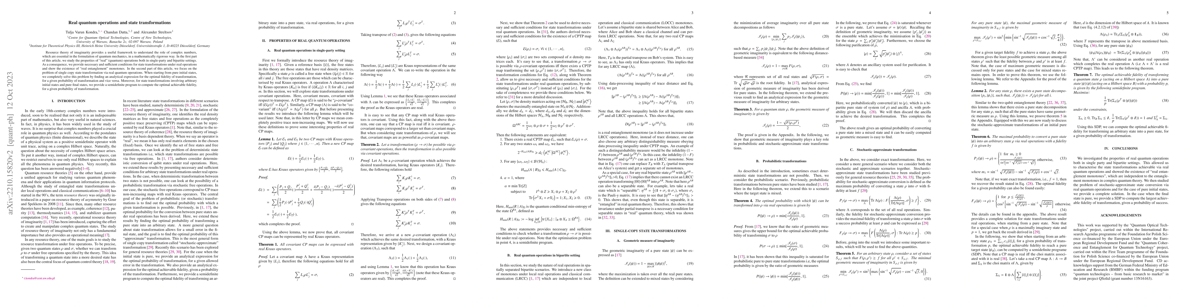 Thumbnail for Real quantum operations and state transformations