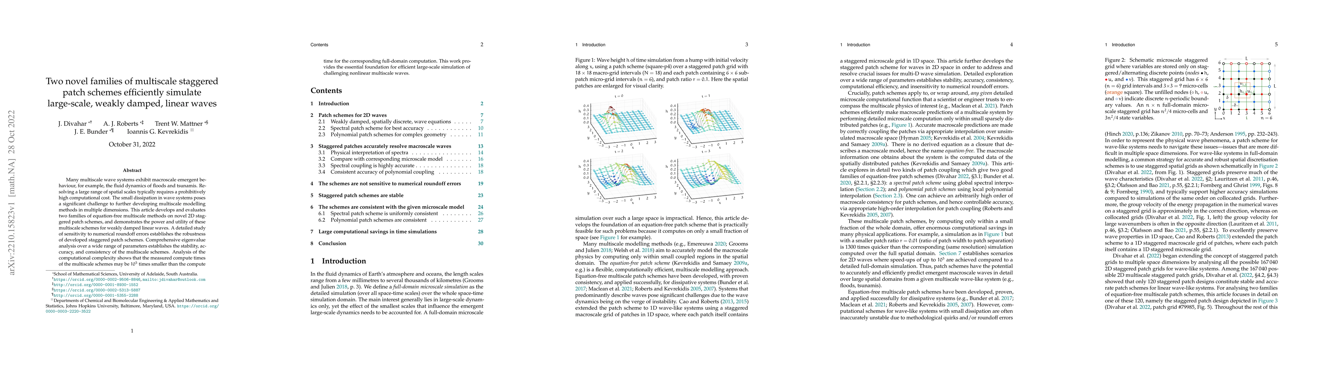 Thumbnail for Two novel families of multiscale staggered patch schemes efficiently
  simulate large-scale, weakly damped, linear waves