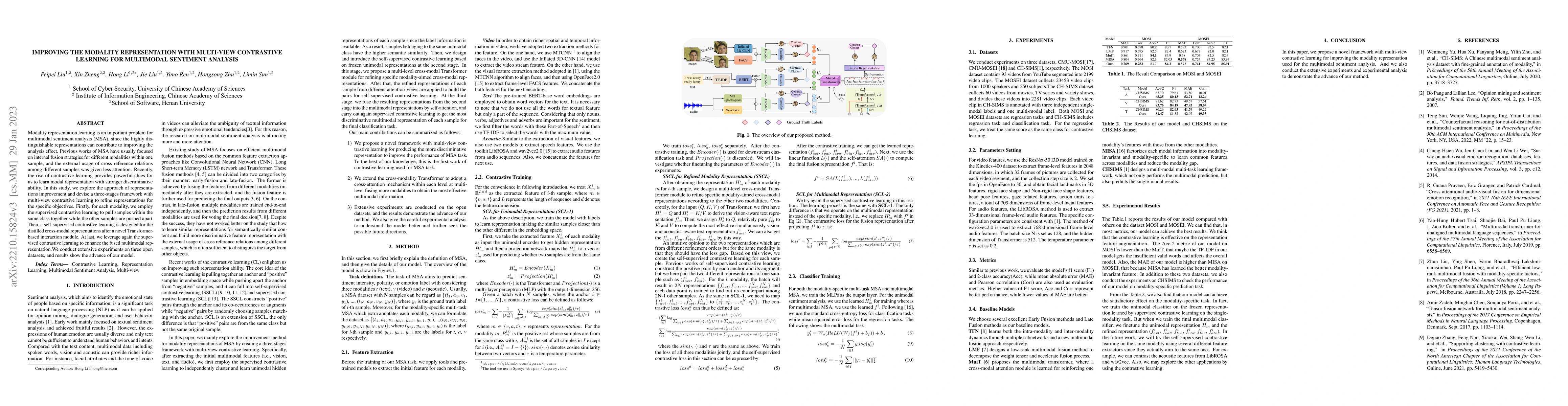 Thumbnail for Improving the Modality Representation with Multi-View Contrastive
  Learning for Multimodal Sentiment Analysis