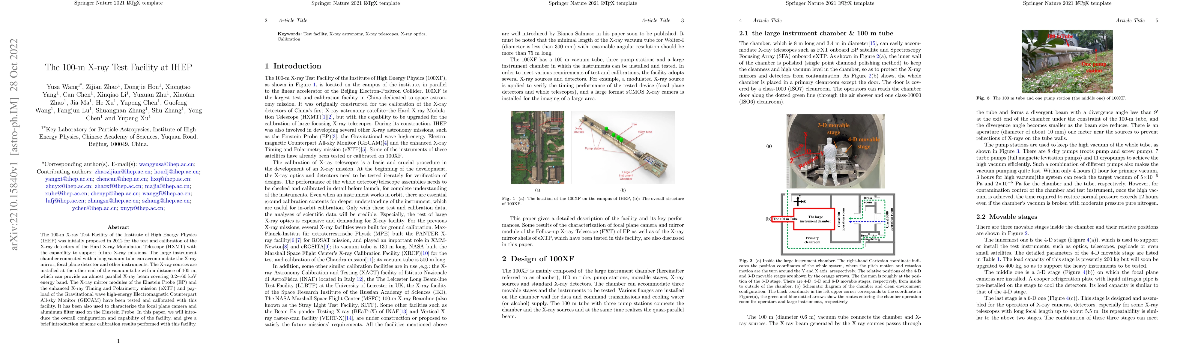 Thumbnail for The 100-m X-ray Test Facility at IHEP