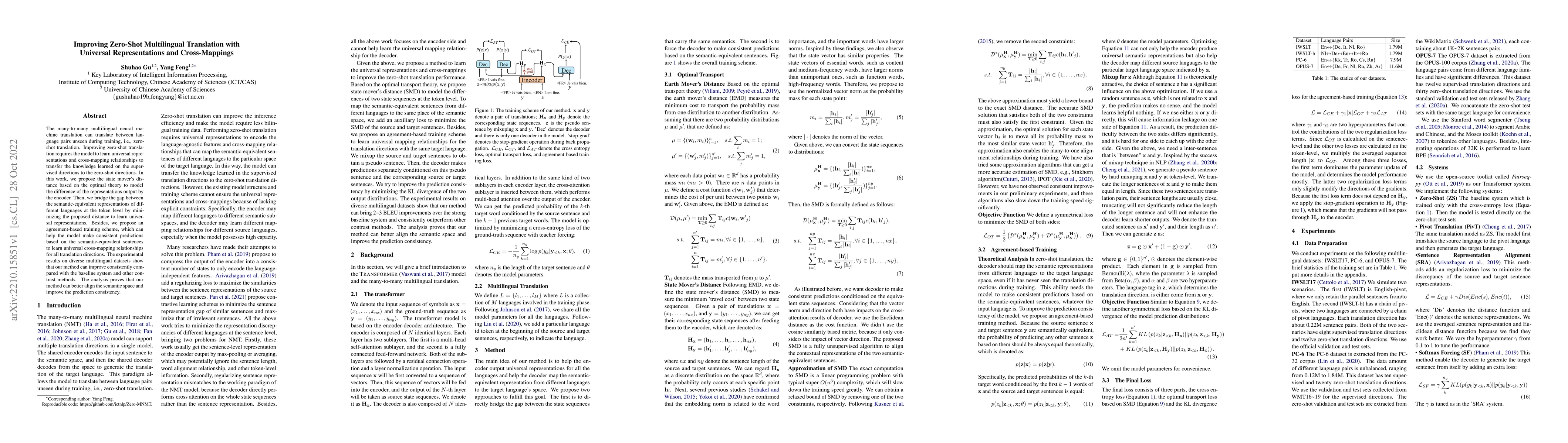 Thumbnail for Improving Zero-Shot Multilingual Translation with Universal
  Representations and Cross-Mappings
