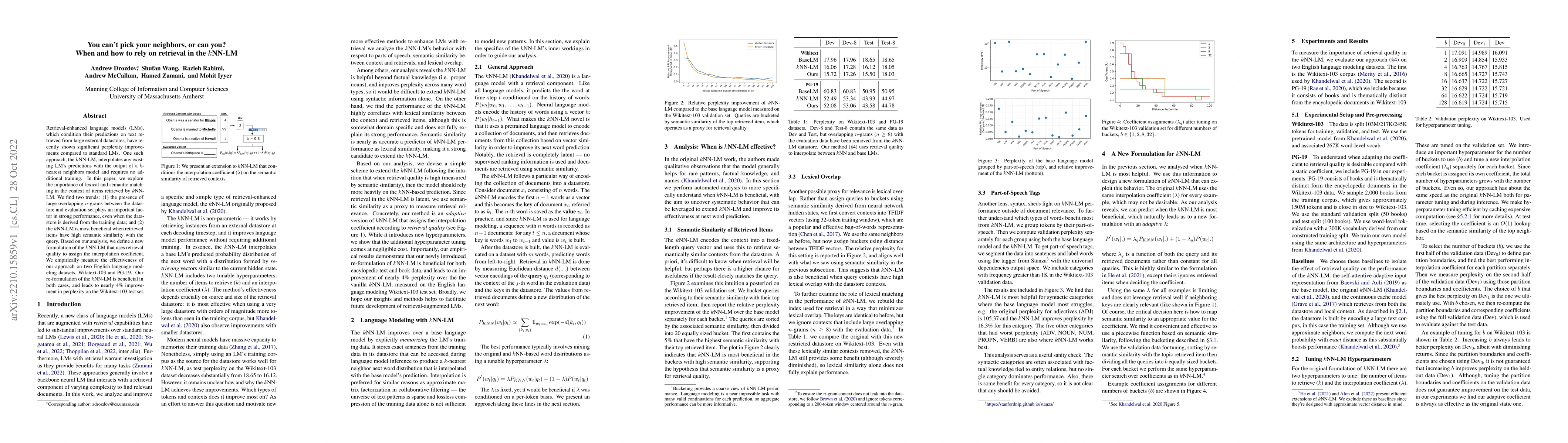 Thumbnail for You can't pick your neighbors, or can you? When and how to rely on
  retrieval in the $k$NN-LM