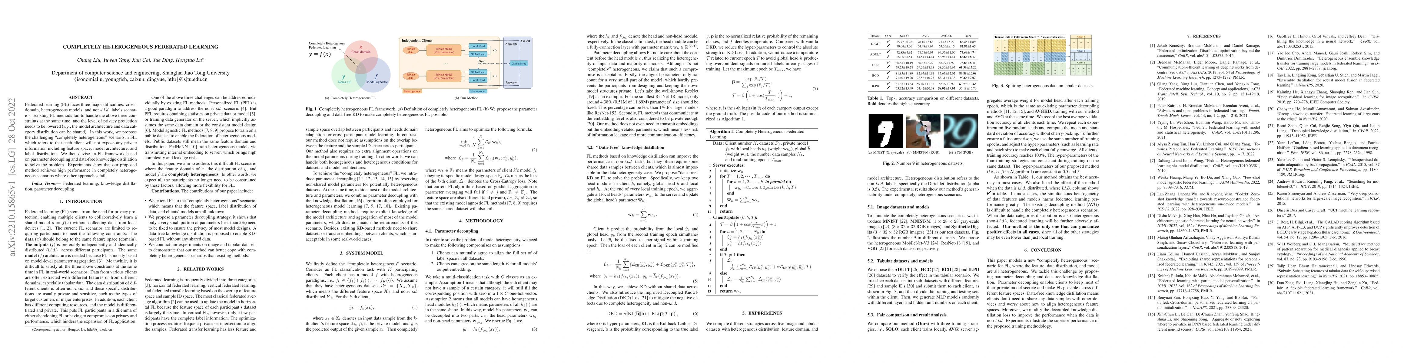 Thumbnail for Completely Heterogeneous Federated Learning