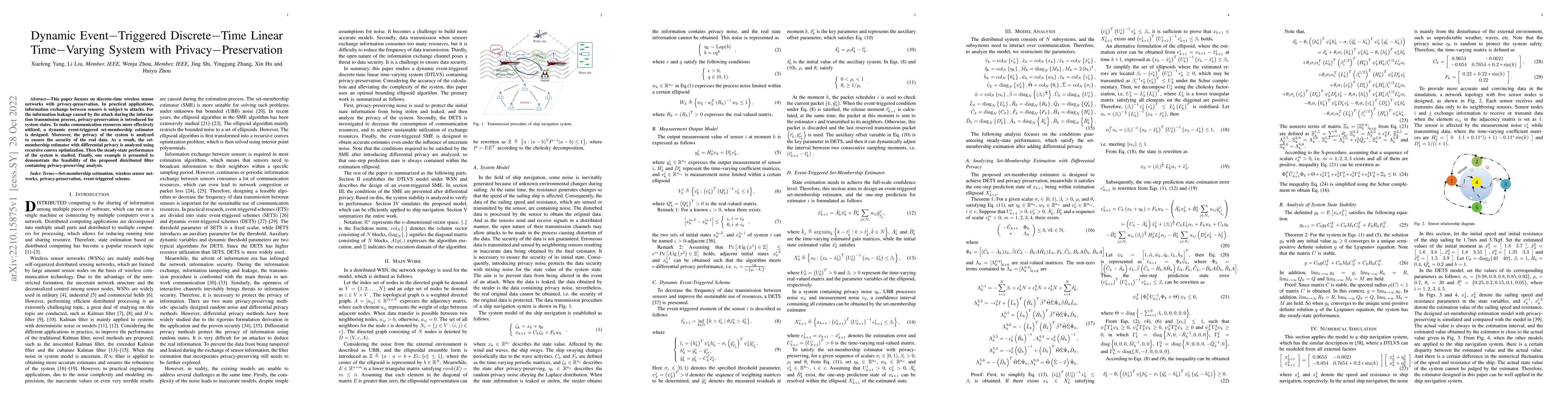 Thumbnail for Dynamic Event-Triggered Discrete-Time Linear Time-Varying System with
  Privacy-Preservation