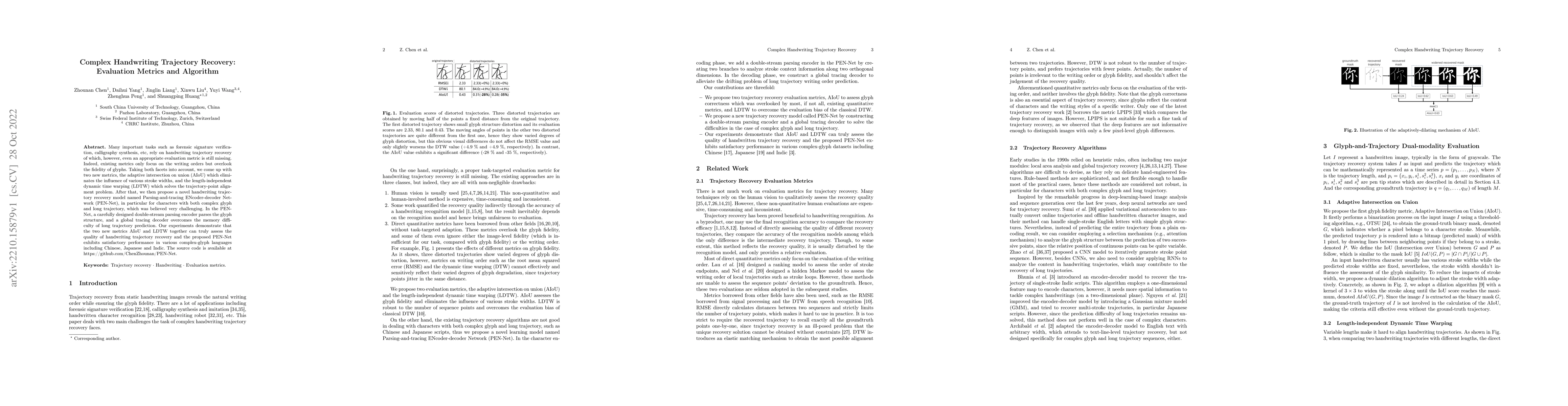 Thumbnail for Complex Handwriting Trajectory Recovery: Evaluation Metrics and
  Algorithm