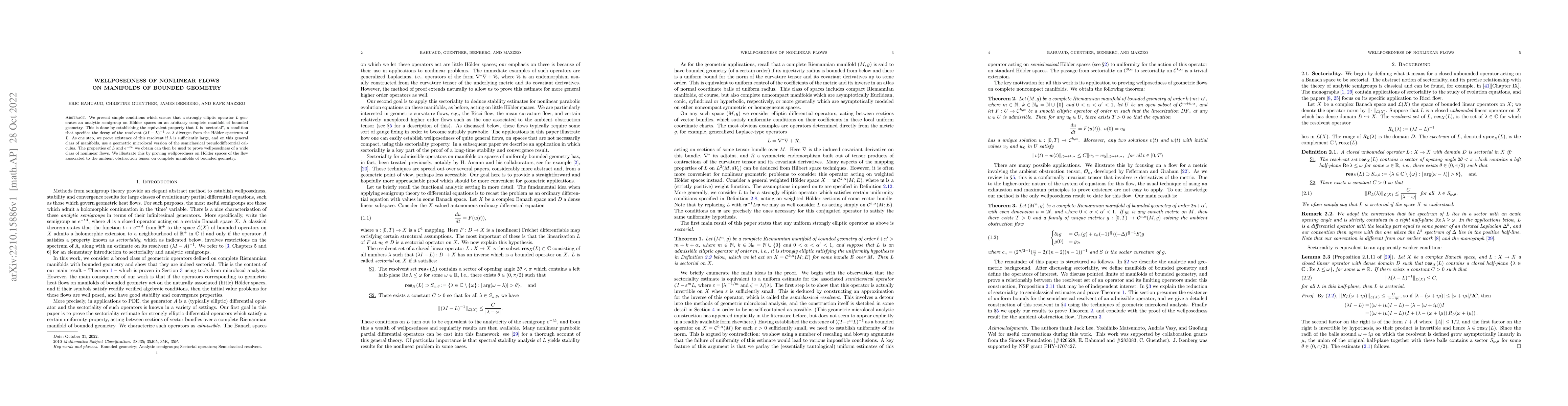 Thumbnail for Wellposedness of nonlinear flows on manifolds of bounded geometry
