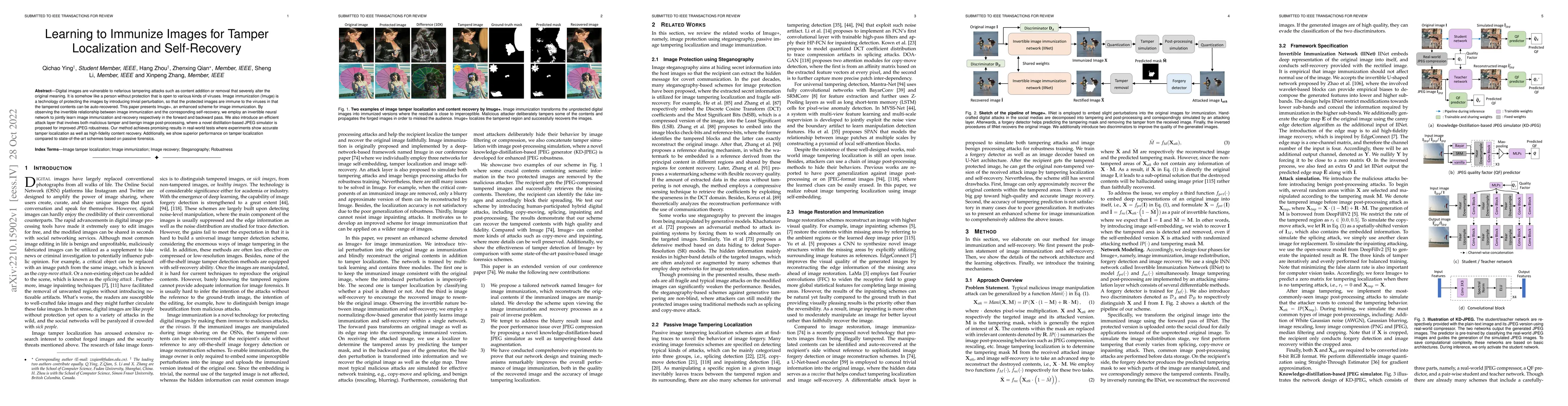 Thumbnail for Learning to Immunize Images for Tamper Localization and Self-Recovery