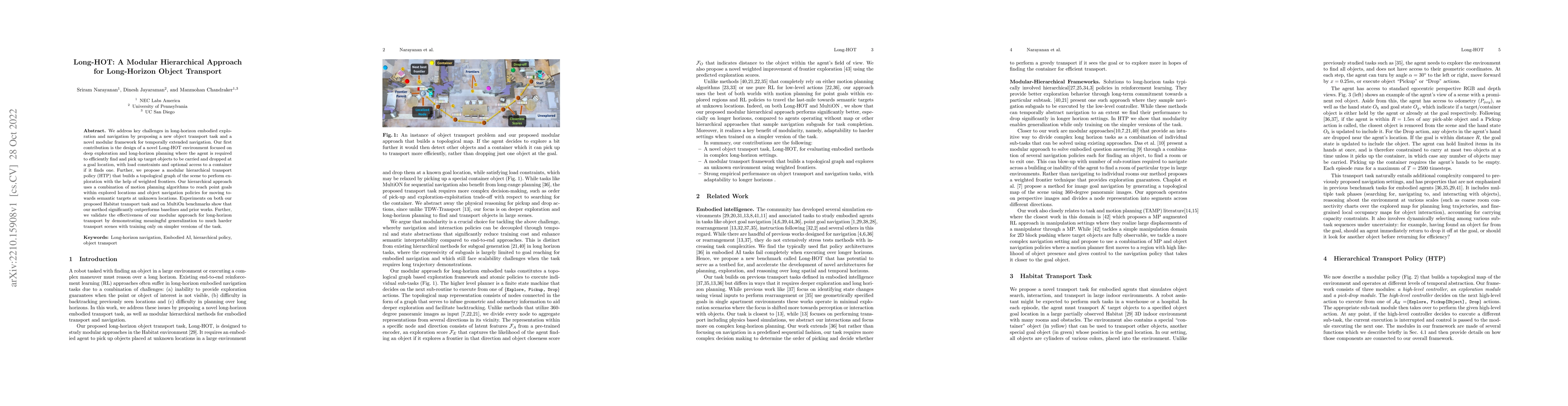 Thumbnail for Long-HOT: A Modular Hierarchical Approach for Long-Horizon Object
  Transport