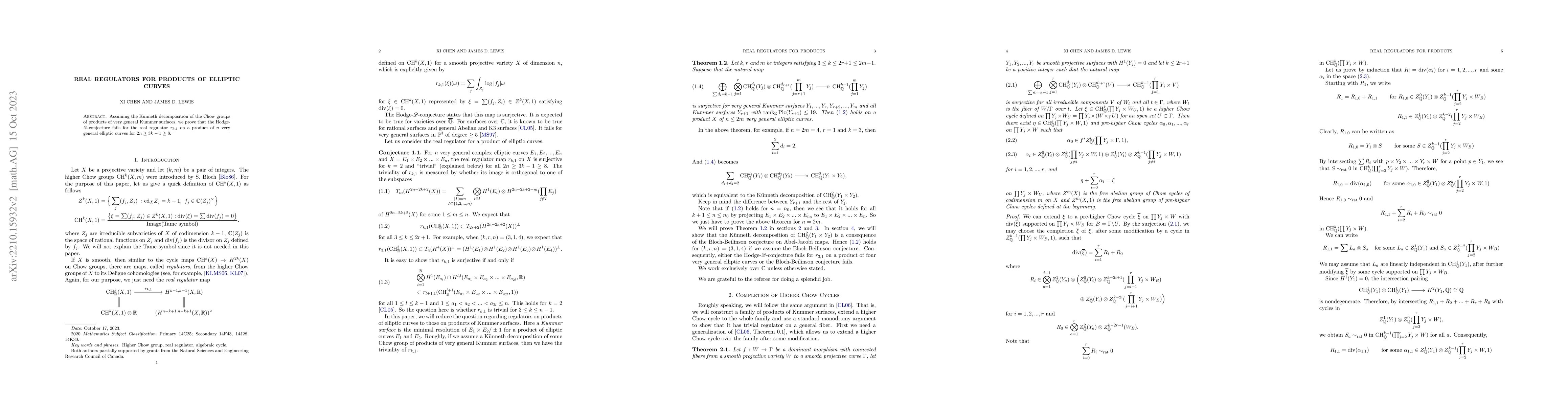 Thumbnail for Real Regulators for Products of Elliptic Curves