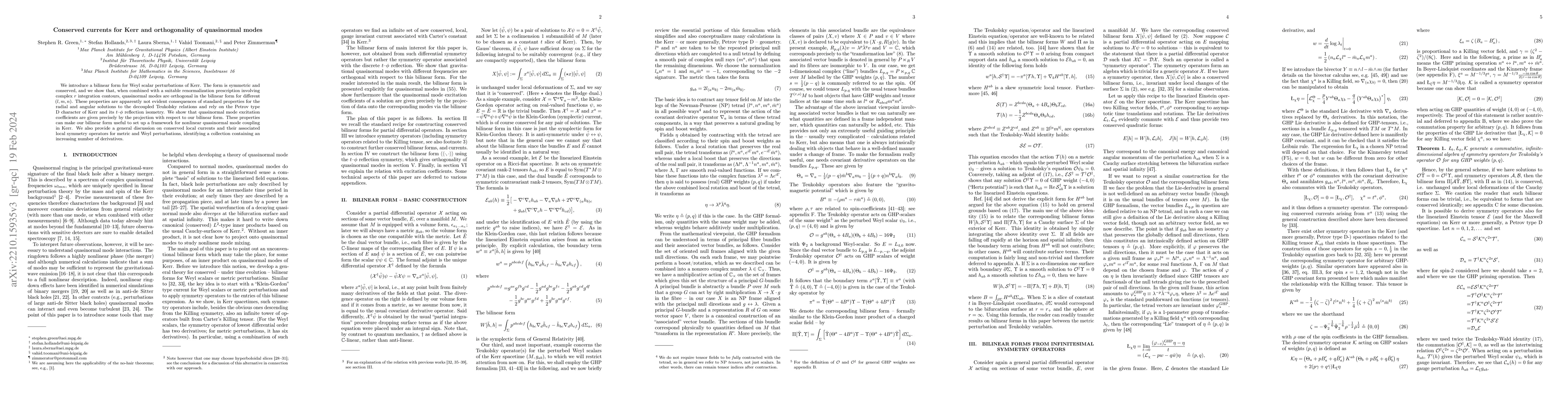 Thumbnail for Conserved currents for Kerr and orthogonality of quasinormal modes