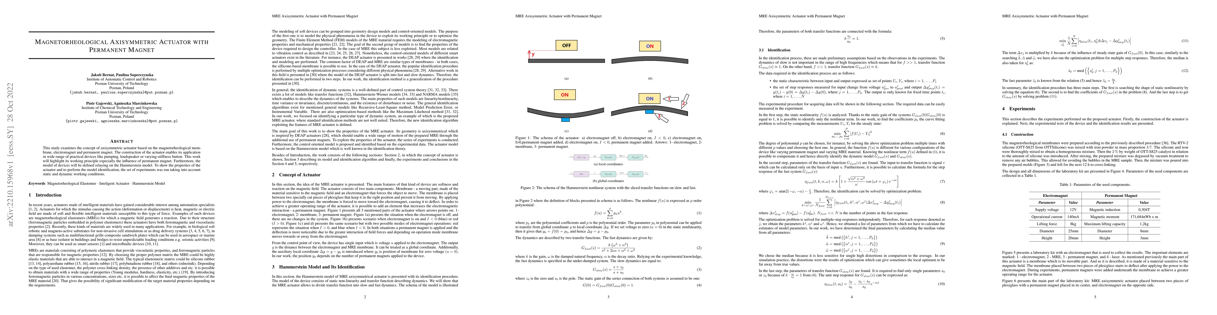 Thumbnail for Magnetorheological Axisymmetric Actuator with Permanent Magnet