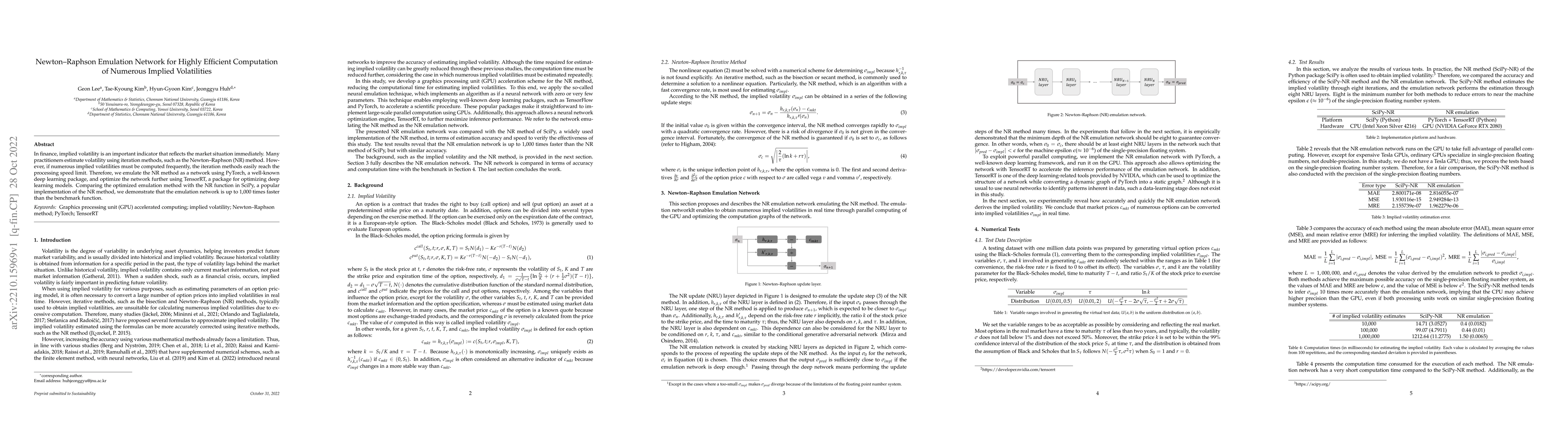 Thumbnail for Newton Raphson Emulation Network for Highly Efficient Computation of
  Numerous Implied Volatilities