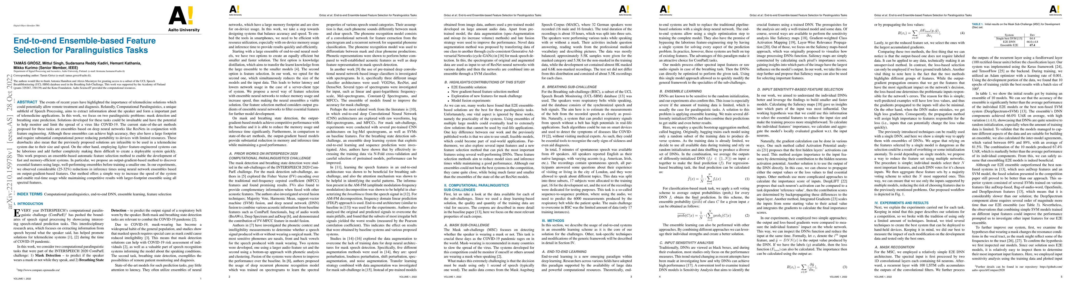 Thumbnail for End-to-end Ensemble-based Feature Selection for Paralinguistics Tasks