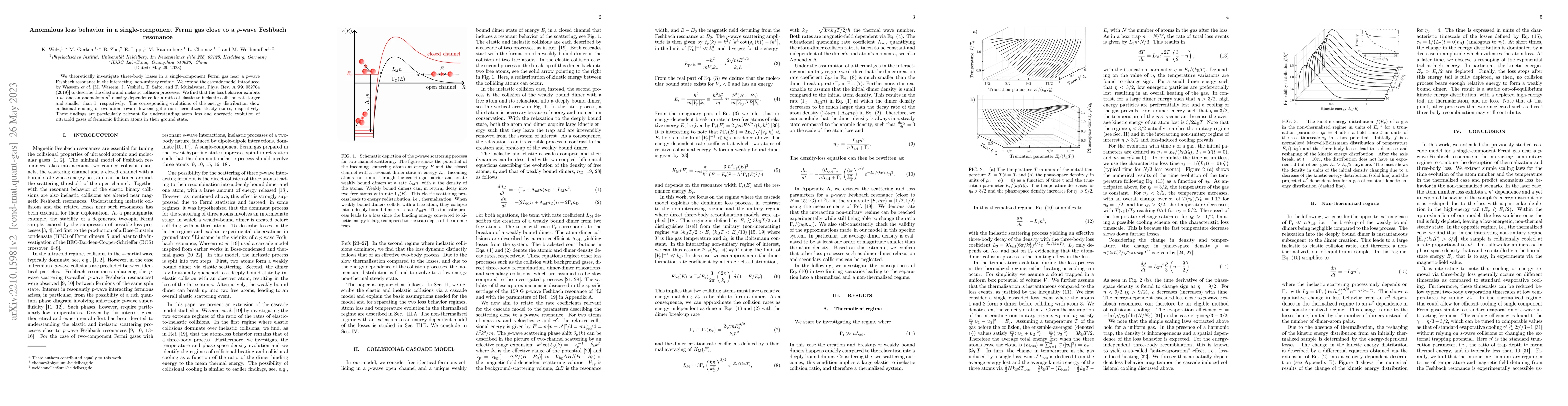 Thumbnail for Anomalous loss behavior in a single-component Fermi gas close to a
  $p$-Wave Feshbach resonance