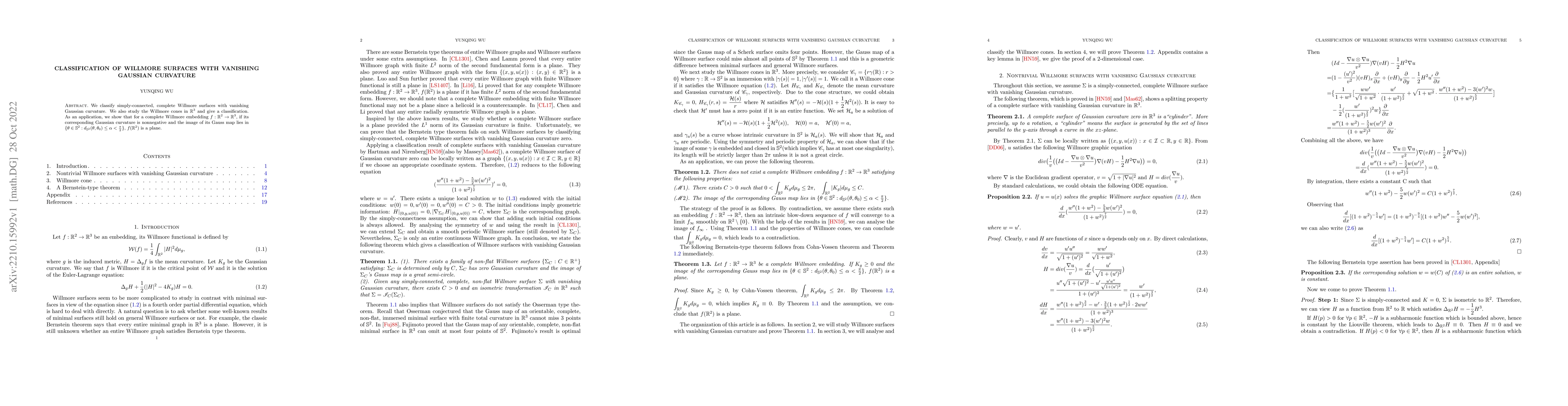 Thumbnail for Classification of Willmore surfaces with vanishing Gaussian curvature