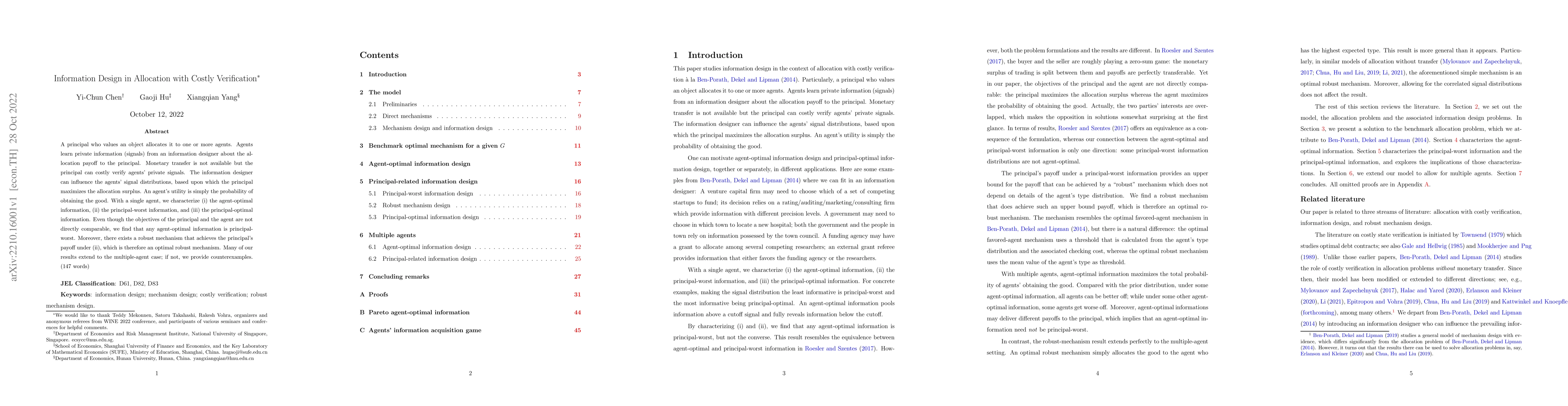 Thumbnail for Information Design in Allocation with Costly Verification